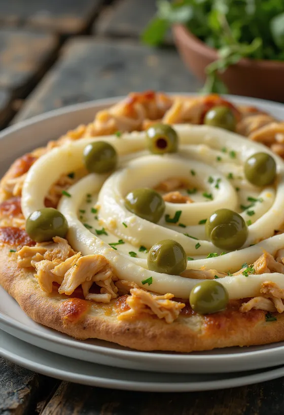 Pizza de Frango com Catupiry z piersią kurczaka i serkiem kremowym