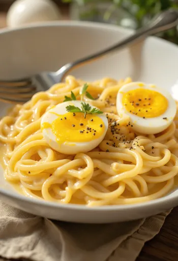 Cheesy Ramen podany z ciągnącym się serem