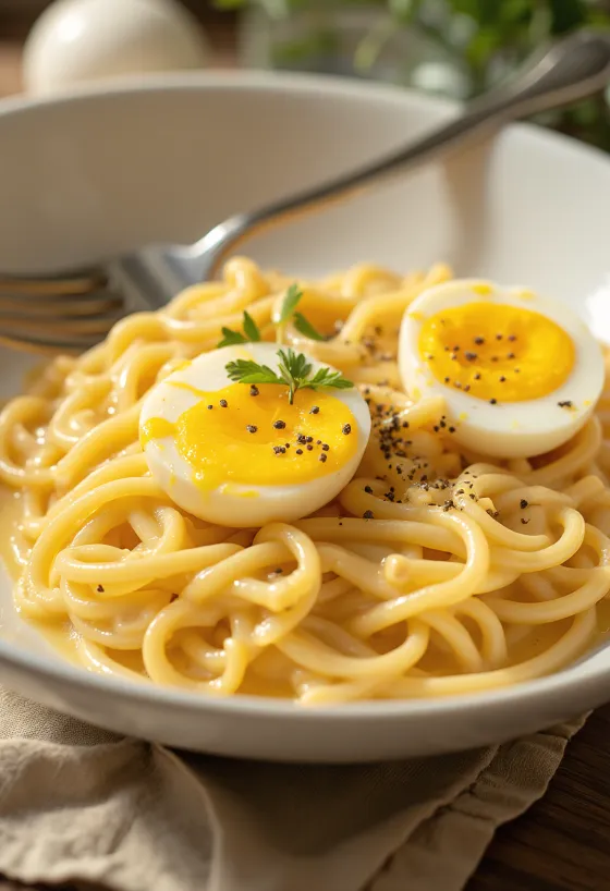 Cheesy Ramen podany z ciągnącym się serem