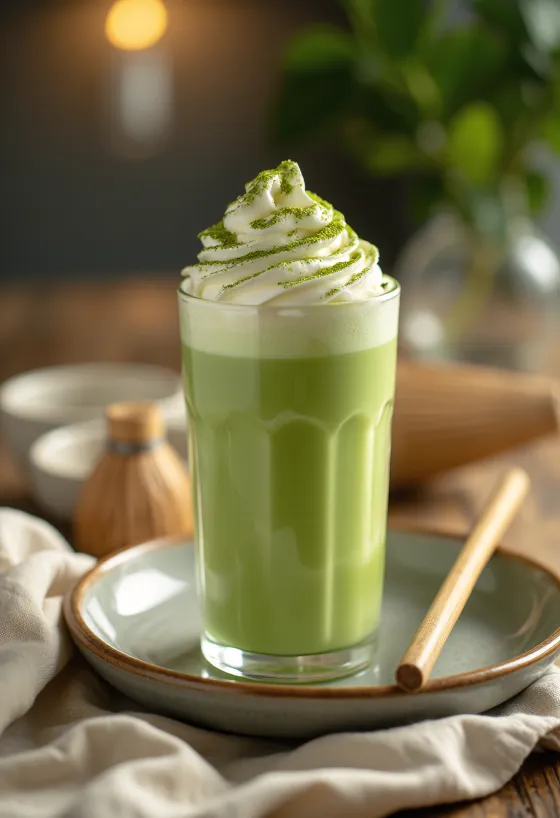 Matcha frappé świeżo podane