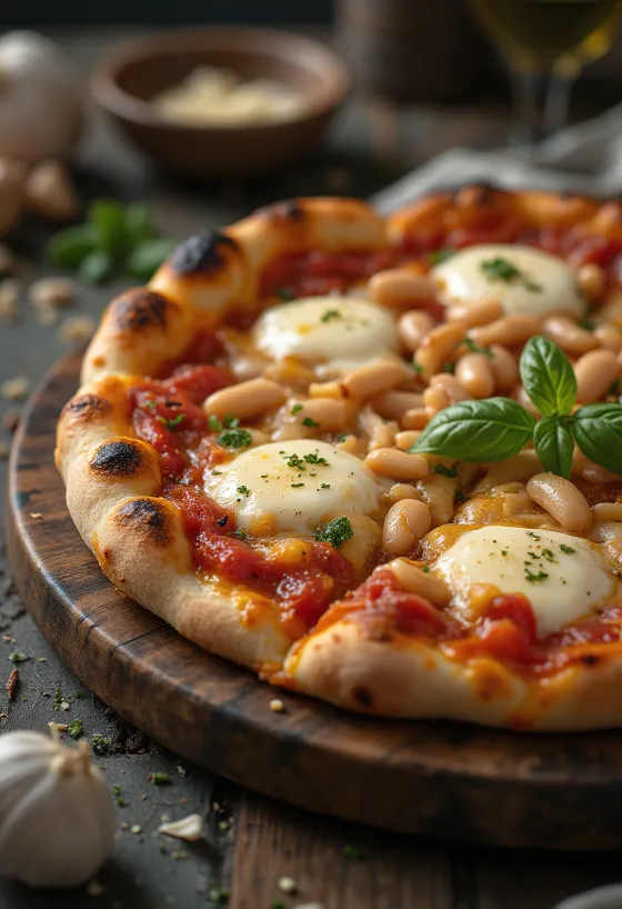 Pizza ai Fagioli z fasolą i serem
