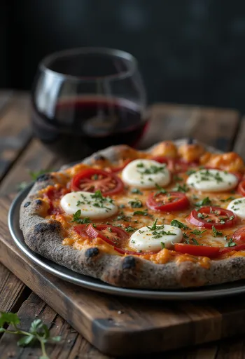 Pizza di Grano Arso z palonego ziarna i włoskimi serami