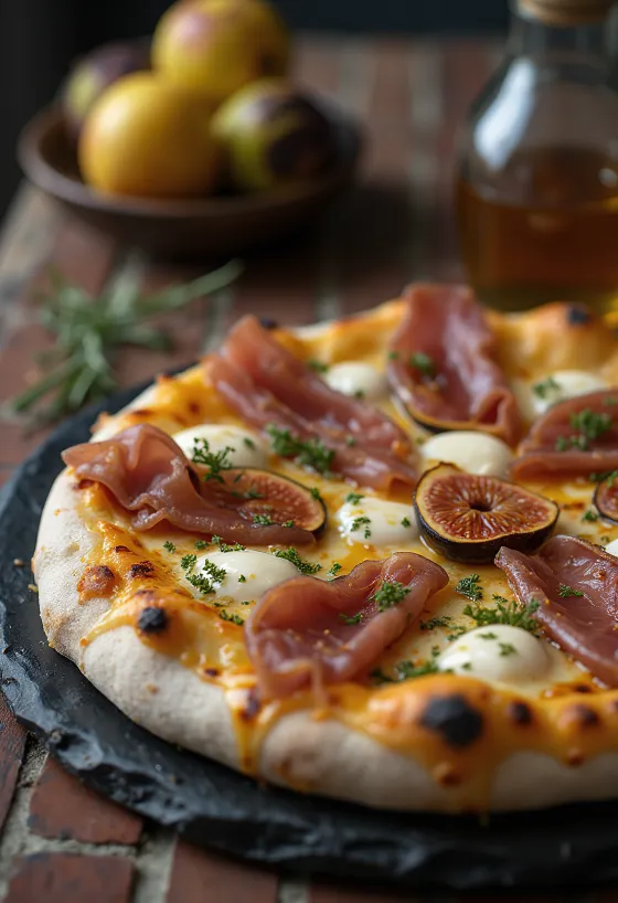 Pizza ai Fichi e Prosciutto z figami i szynką