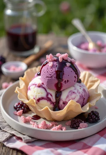 Rożek lodowy Cornetto Owoce Leśne z sosem owocowym