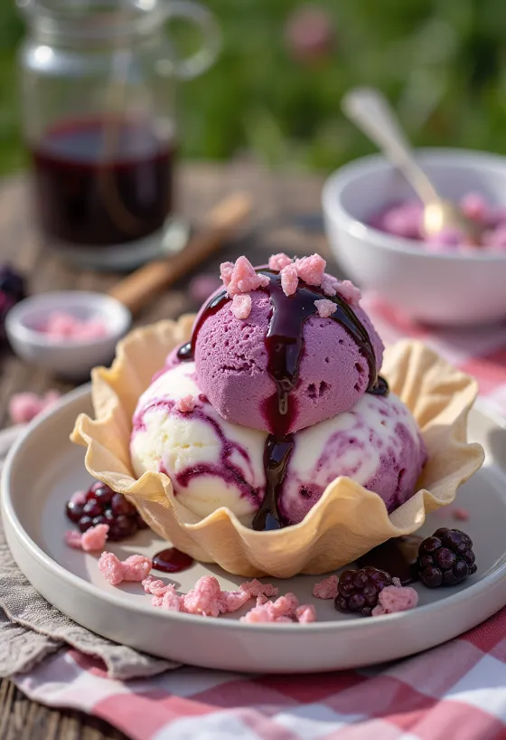 Rożek lodowy Cornetto Owoce Leśne z sosem owocowym