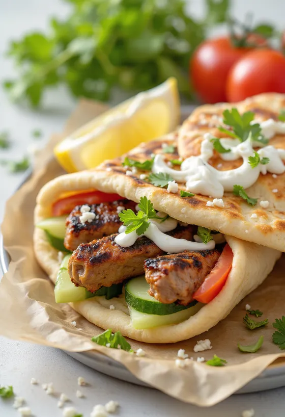 Kebab w picie podany na talerzu