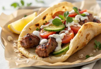 Kebab w picie podany na talerzu