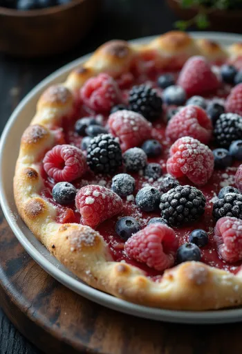 Pizza ai Frutti di Bosco ze świeżymi owocami leśnymi