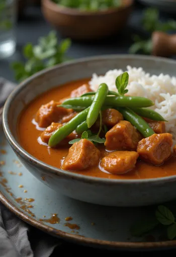 Tajskie czerwone curry z wołowiną - podanie